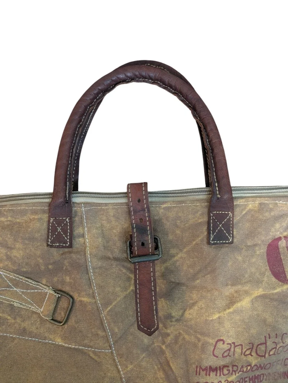 The Barrel Shack Waxed Canvas Travel Portfolio Tote Bag NWOT